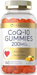 Gomitas Carlyle CoQ10 200 mg | 140 piezas | Sabor Mango Piña | Suplemento Vegano, No OGM, Sin Gluten - imagen 1