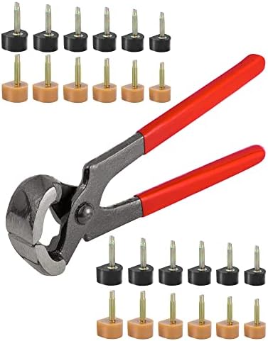 TRIZILLA Kit de Reparación para Tacones Altos, 24 Pares de Puntas de Repuesto, Pinzas para Quitar Tacones de 6 Pulgadas, 6 Tamaños, U-Shape, Negro y - imagen 1