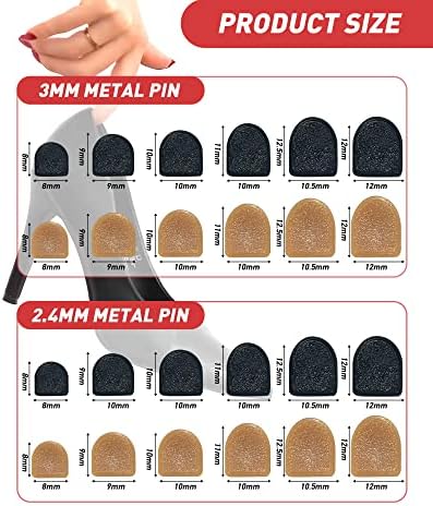TRIZILLA Kit de Reparación para Tacones Altos, 24 Pares de Puntas de Repuesto, Pinzas para Quitar Tacones de 6 Pulgadas, 6 Tamaños, U-Shape, Negro y - imagen 2