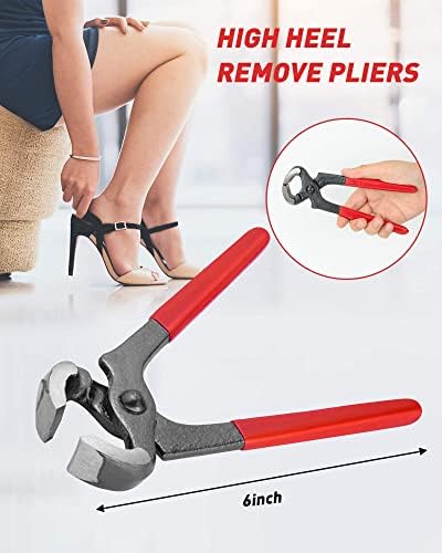 TRIZILLA Kit de Reparación para Tacones Altos, 24 Pares de Puntas de Repuesto, Pinzas para Quitar Tacones de 6 Pulgadas, 6 Tamaños, U-Shape, Negro y - imagen 4