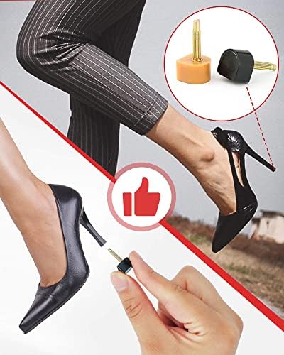 TRIZILLA Kit de Reparación para Tacones Altos, 24 Pares de Puntas de Repuesto, Pinzas para Quitar Tacones de 6 Pulgadas, 6 Tamaños, U-Shape, Negro y - imagen 7