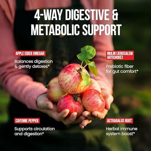 Píldoras de Vinagre de Manzana OroLine Nutrition con Prebiótico, Suministro para 2 Meses - Cápsulas y Suplementos de Vinagre de Manzana - Apoyo - imagen 6