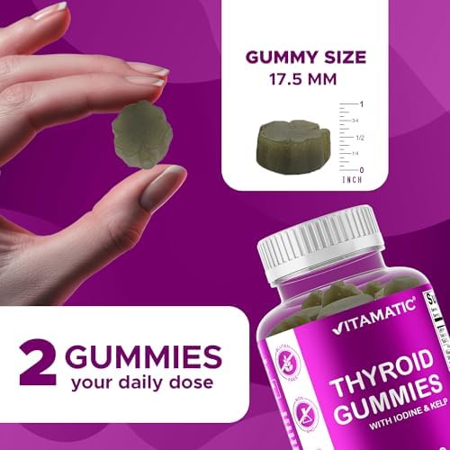 Gomitas Veganas Vitamatic para Apoyo a la Tiroides con Yodo y Kelp – 60 Unidades para Mejorar Energía y Aumentar Metabolismo - imagen 3
