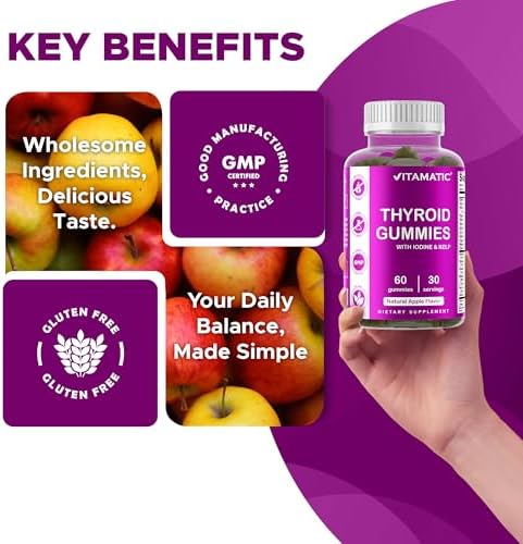Gomitas Veganas Vitamatic para Apoyo a la Tiroides con Yodo y Kelp – 60 Unidades para Mejorar Energía y Aumentar Metabolismo - imagen 5