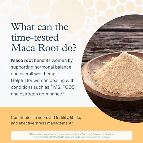Suplemento Youtheory para Mujeres con Raíz de Maca - Energía Vegana y Soporte para la Menopausia con Ginseng Peruano - 120 Cápsulas Vegetarianas Sin - imagen 4