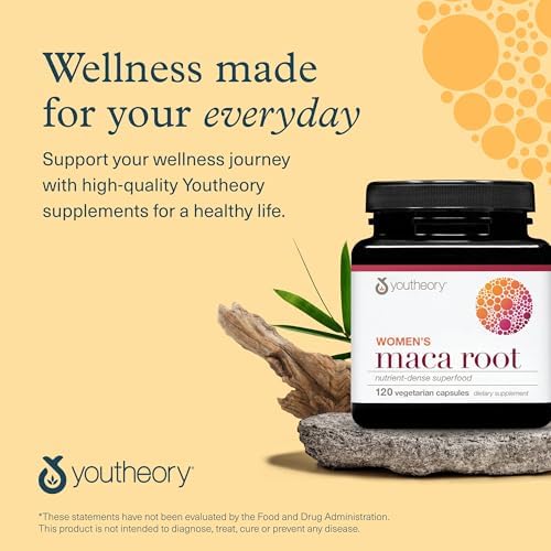 Suplemento Youtheory para Mujeres con Raíz de Maca - Energía Vegana y Soporte para la Menopausia con Ginseng Peruano - 120 Cápsulas Vegetarianas Sin - imagen 7