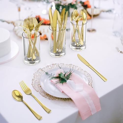 Cuchillos Desechables de Plástico Dorados Dealusy, 100 Piezas, Resistentes al Calor, BPA-Free, Ideales para Fiestas y Eventos - imagen 4