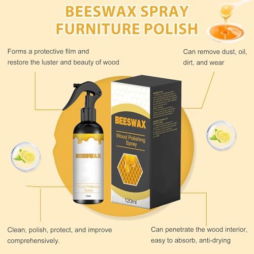 Spray y Restaurador de Cera de Abeja Natural VOYOCUGE 2PCS para Madera, Ideal para Sala, Cocina, Muebles y Pisos de Madera - imagen 2