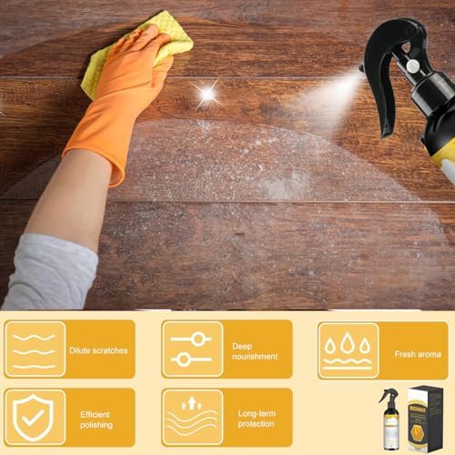Spray y Restaurador de Cera de Abeja Natural VOYOCUGE 2PCS para Madera, Ideal para Sala, Cocina, Muebles y Pisos de Madera - imagen 4