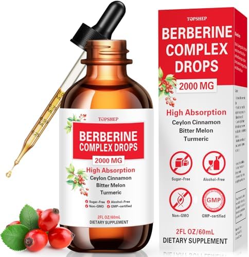 Suplemento Líquido de Berberina HCL Liposomal 1500mg con Canela de Ceilán, Melón Amargo, Cúrcuma, Glucomanano y Moringa para Digestión y Salud - imagen 1