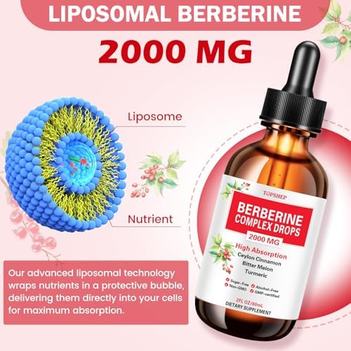 Suplemento Líquido de Berberina HCL Liposomal 1500mg con Canela de Ceilán, Melón Amargo, Cúrcuma, Glucomanano y Moringa para Digestión y Salud - imagen 4