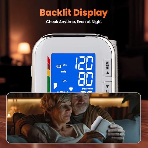 Monitor de Presión Arterial con Manguito Ajustable para Muñeca, Pantalla LCD Retroiluminada, Almacena hasta 60 Lecturas, Incluye Baterías y Funda de - imagen 5