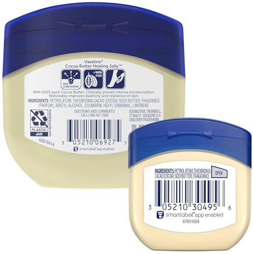 Paquete Variado de Gel Curativo Vaseline con Manteca de Cacao, 2 Tamaños (7.5 Oz y 1.75 Oz) – Ungüento Hidratante y Protector para Piel Seca - imagen 2