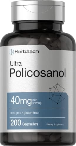 Suplemento Horbäach Policosanol 40mg | 200 Cápsulas | Libre de OGM y Gluten - imagen 1
