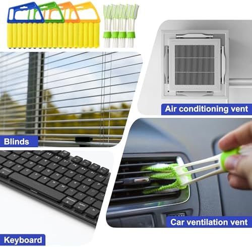 Herramienta Limpiadora de Persianas - 4 Pzs con 7 Dedos, Limpiador de Ventanas Anticaída y 4 Pzs para Ventilación, Microfibra de Alta Densidad y - imagen 7