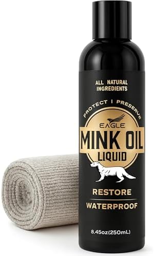 Acondicionador de Cuero Líquido Eagle Mink Oil 8oz con Paño – Suaviza, Impermeabiliza y Preserva Botas, Zapatos, Bolsas, Chaquetas y Muebles - imagen 1