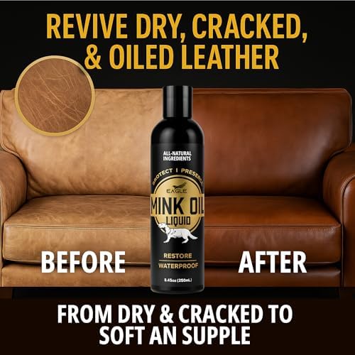 Acondicionador de Cuero Líquido Eagle Mink Oil 8oz con Paño – Suaviza, Impermeabiliza y Preserva Botas, Zapatos, Bolsas, Chaquetas y Muebles - imagen 8
