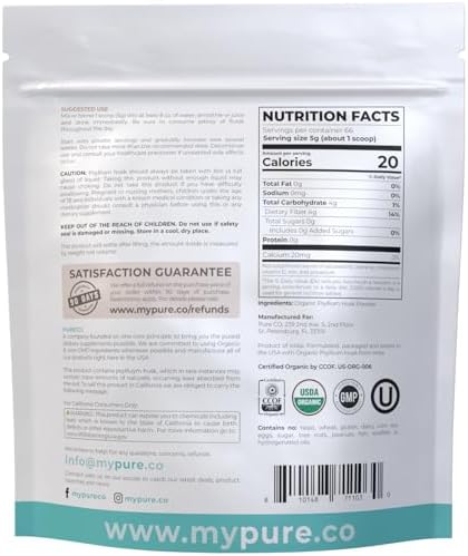 Polvo de Psyllium Orgánico Certificado - Fibra de Psyllium Finamente Molida para Hornear, Batidos y Más - Vegano, Sin Gluten, No OGM y Sin Rellenos - imagen 6