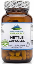 Cápsulas de Hoja de Ortiga Pura de Montaña Botanicals - Suplemento Orgánico de 500mg - 75 Cápsulas Veganas Kosher - Sin OGM y Sin Gluten - imagen 1