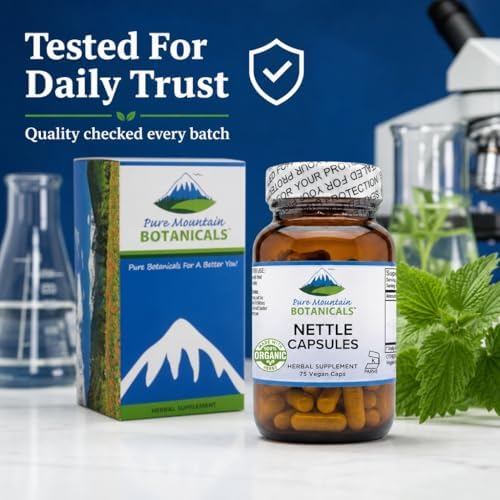Cápsulas de Hoja de Ortiga Pura de Montaña Botanicals - Suplemento Orgánico de 500mg - 75 Cápsulas Veganas Kosher - Sin OGM y Sin Gluten - imagen 6
