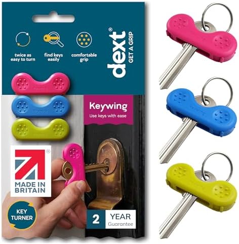 Dext - Ayuda para Girar Llaves Keywing para Personas con Artritis y Parkinson, Agarre Cómodo y Seguro, Ligero y Duradero, Diseño Click-On, Paquete de - imagen 1