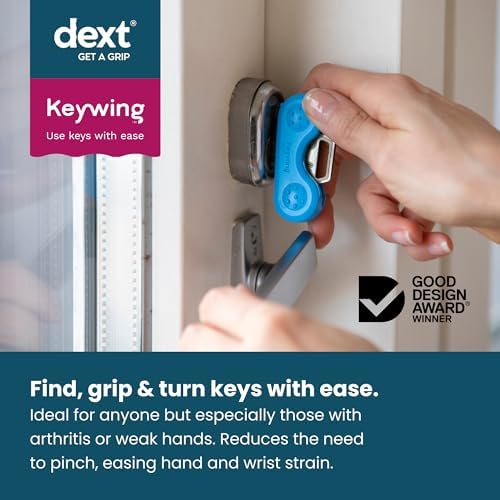 Dext - Ayuda para Girar Llaves Keywing para Personas con Artritis y Parkinson, Agarre Cómodo y Seguro, Ligero y Duradero, Diseño Click-On, Paquete de - imagen 2