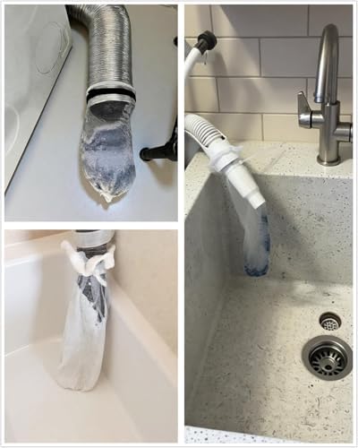 Trampas de pelusa para manguera de lavadora - 50 piezas, atrapador de pelo de perro, filtro de drenaje y bolsa de malla con 50 ataduras de cable - imagen 2