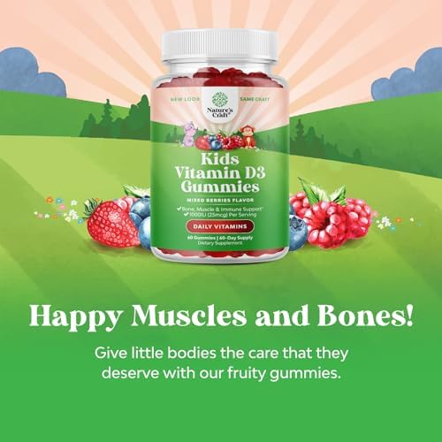 Gomitas Masticables de Vitamina D para Niños - 1000 IU por Porción - Suplemento de Sabor Berries para Inmunidad y Salud Ósea - Sin Gelatina - 60 - imagen 2