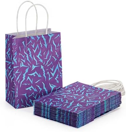 Bolsas de Fiesta Zhoeybubi 12 Piezas, Diseño de Energía Demoníaca Púrpura, Bolsas de Regalo de Papel Kraft para Cumpleaños de Niñas - imagen 1