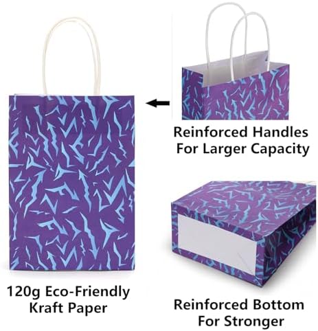 Bolsas de Fiesta Zhoeybubi 12 Piezas, Diseño de Energía Demoníaca Púrpura, Bolsas de Regalo de Papel Kraft para Cumpleaños de Niñas - imagen 6