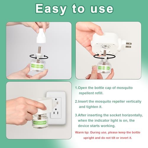 Repelente de Mosquitos Ddrihlees para Uso Interior, Enchufe Electrónico con 1 Paquete de Recargas de 280 Horas para Hogar, Dormitorio y Oficina - imagen 6