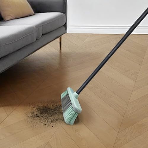 Escoba Interior de Cerdas Suaves - Ideal para Barrer Pelo de Mascotas, Limpieza de Pisos de Madera, Azulejo y Decks (Verde) - imagen 2