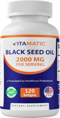 Aceite de Semilla de Comino Negro Vitamatic 2000 mg por Porción, Aceite de Nigella Sativa Prensado en Frío, Softgels de Alta Potencia para Bienestar - imagen 1