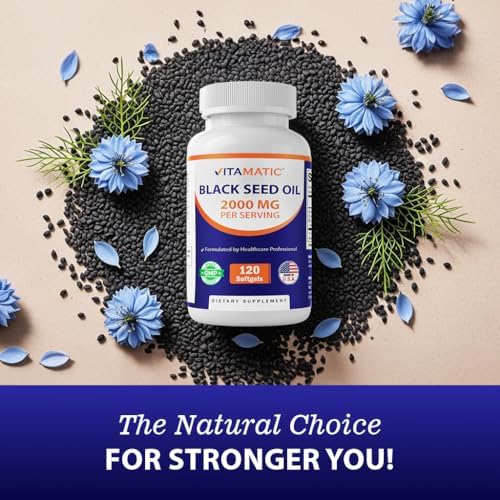 Aceite de Semilla de Comino Negro Vitamatic 2000 mg por Porción, Aceite de Nigella Sativa Prensado en Frío, Softgels de Alta Potencia para Bienestar - imagen 5