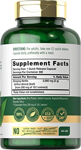 Extracto de Hoja de Ortiga de Carlyle | Suplemento de 300 Cápsulas | Fórmula Herbal | Sin OGM y Libre de Gluten - imagen 2