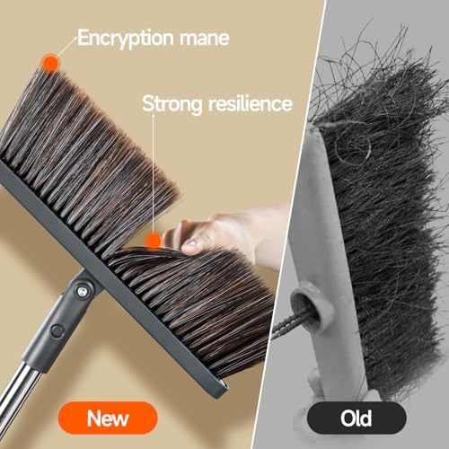 Juego de Escoba y Recogedor CTIME, con Cabezal Extra y Mango Ajustable de 52, Recogedor con Dientes para Limpiar Pelo de Mascota, Ideal para Hogar, - imagen 6