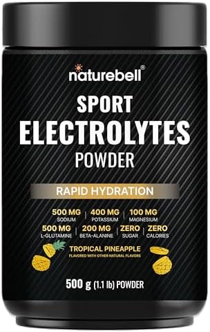 Polvo de Electrolitos Deportivos Sin Azúcar, 500g (52 Porciones) | Mezcla de Bebida Hidratante con Sodio, Potasio, Magnesio, L-Glutamina, Beta - imagen 1
