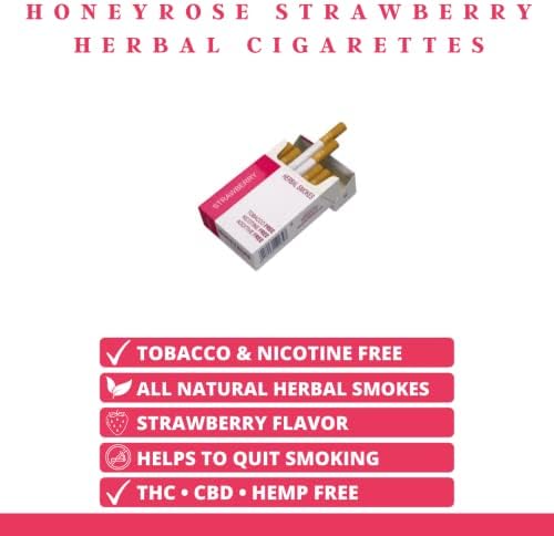 Cigarrillos Herbales Honeyrose STRAWBERRY - Sin Tabaco ni Nicotina, Hechos en Inglaterra, ¡Envío Gratis! - imagen 2