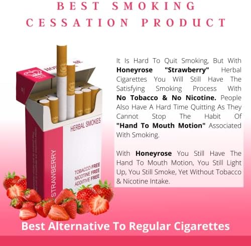Cigarrillos Herbales Honeyrose STRAWBERRY - Sin Tabaco ni Nicotina, Hechos en Inglaterra, ¡Envío Gratis! - imagen 5