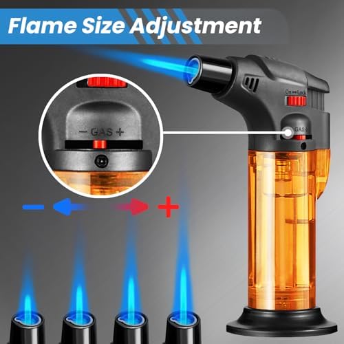 Encendedor de Soplete Recargable Butano 5 Piezas, Multiusos, Resistente al Viento, Ideal para Velas, Chimeneas, Camping y Parrillas (Combustible No - imagen 3