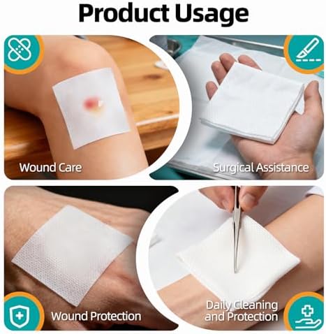 Esponjas de Gasa Estériles General Medi, 4 x 4 - Paquetes Individuales de Esponjas Absorbentes para Heridas Menores, Cortes y Quemaduras (60 - imagen 4