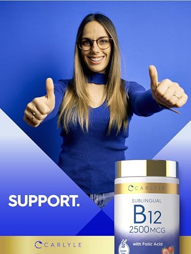 Carlyle Vitamina B12 Sublingual 2500 mcg | 250 Tabletas de Disolución Rápida | Suplemento de Cianocobalamina con Ácido Fólico | Sabor Natural a Baya - imagen 6