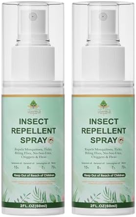 Spray Repelente de Mosquitos para el Cuerpo, con Aceites Esenciales Naturales, Sin DEET, Tamaño de Viaje 2 Fl Oz (Paquete de 2) - imagen 1