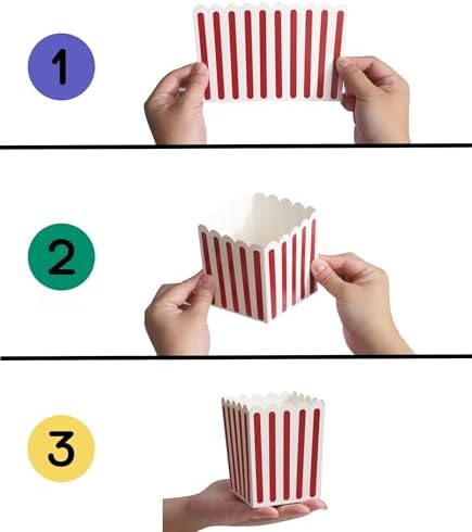 Cajas de Palomitas Mini Winoo Design 100 Piezas - Contenedores de Papel para Fiestas y Noche de Película - imagen 3