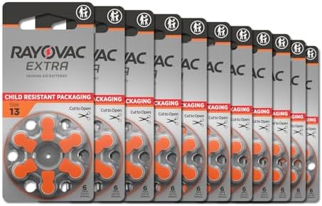 Baterías para audífonos Rayovac Extra tamaño 13, de zinc-aire sin mercurio, duraderas - 1.45v (60 baterías) - imagen 1