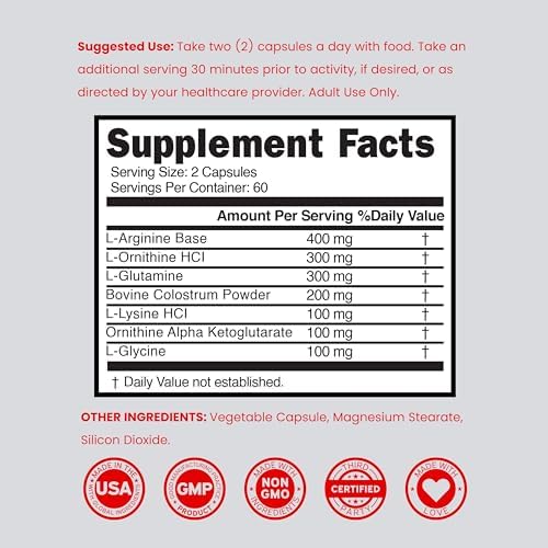Suplementos de HGH para Hombres y Mujeres (120 Cápsulas) 1500mg - Apoyo al Crecimiento Muscular y Niveles Saludables de Hormona de Crecimiento - - imagen 6