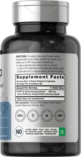 Cápsulas Horbäach 5HTP 400mg | 120 Unidades | Suplemento de Fuerza Extra | Sin OGM, Sin Gluten | 5 Hidroxitriptófano - imagen 2