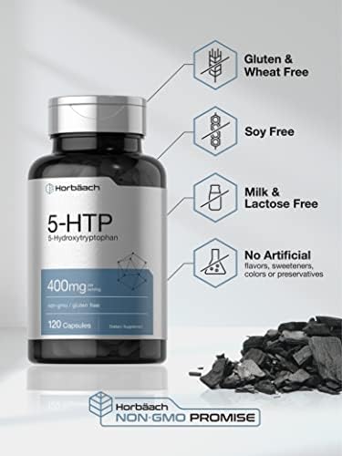 Cápsulas Horbäach 5HTP 400mg | 120 Unidades | Suplemento de Fuerza Extra | Sin OGM, Sin Gluten | 5 Hidroxitriptófano - imagen 4