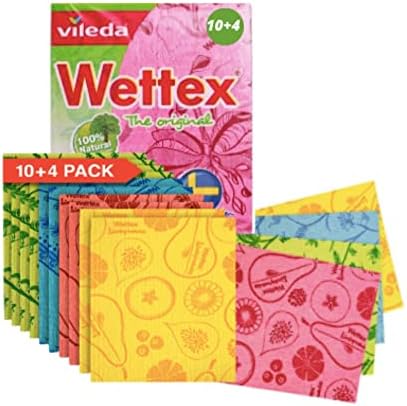 Wettex Original Paquete de 14 Trapos Suecos para Cocina - Toallas de Papel Ecológicas Reutilizables - Trapos Variados para Lavar Platos - imagen 1