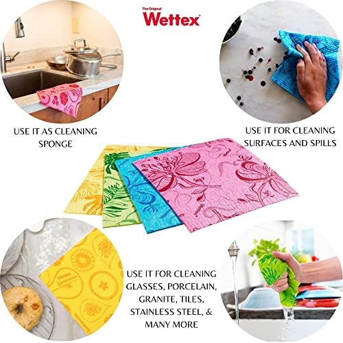 Wettex Original Paquete de 14 Trapos Suecos para Cocina - Toallas de Papel Ecológicas Reutilizables - Trapos Variados para Lavar Platos - imagen 3